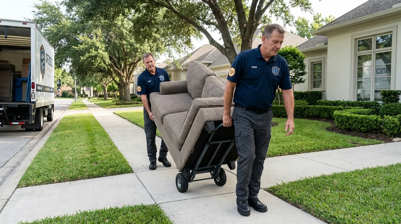 Local residential moving crew loading furniture in Laguna Hills, CA